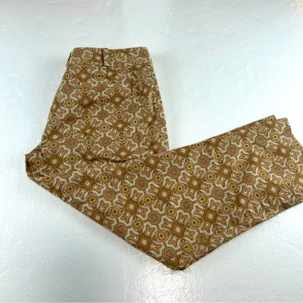 Talbots Petite Sz 12 Signature Cotton Blend Stretch Flat Front Multi Color Pants